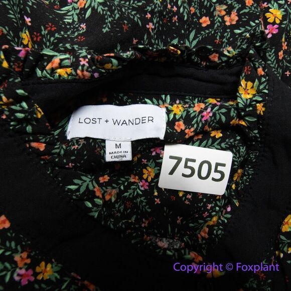 LOST +‎ WANDER Madeline Long Sleeve Minidress In Black Multi Floral, size M - Picture 13 of 16